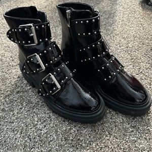Brand new Steven UP leather buckle boots. Size 6.5. Studded.
